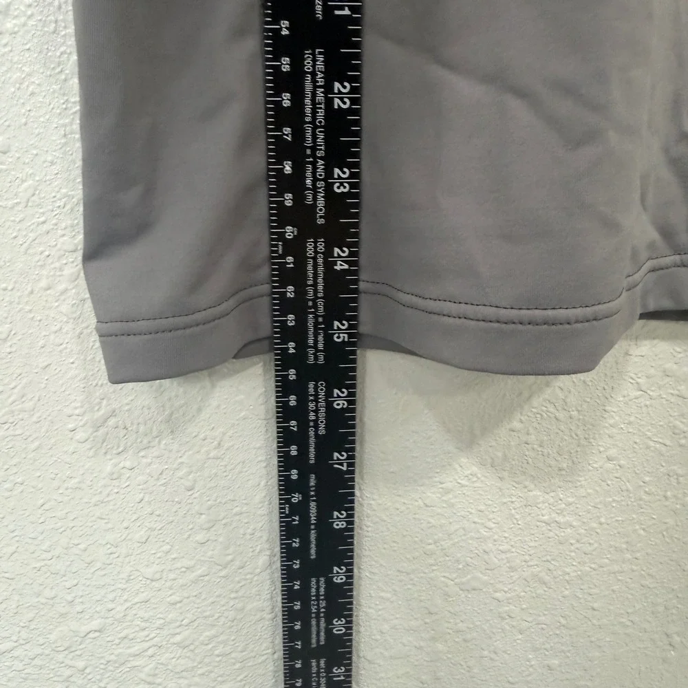 LL Bean Mens XXL Gray Hydro Rash Guard Short Sleeve Mock Neck Swim Shirt A124‎